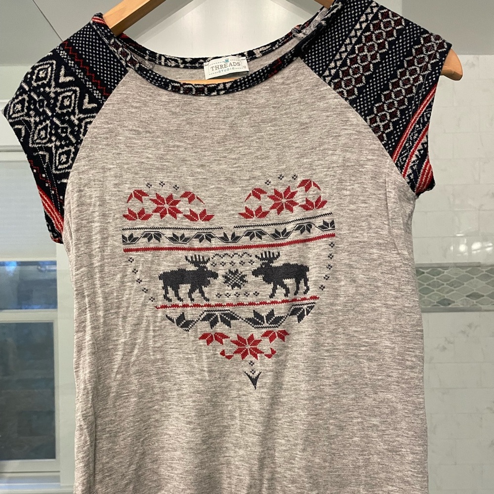 Cute Winter themed short sleeved shirt